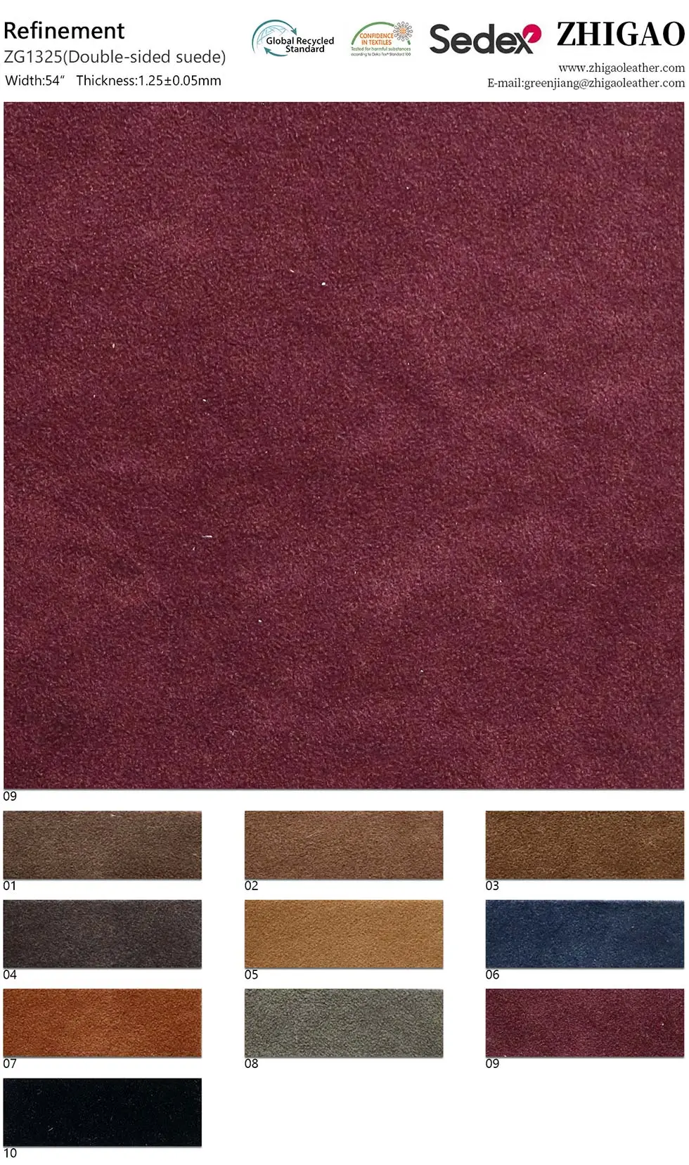Double Side Suede PU Synthetic Leather Apparel Fabric